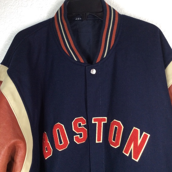 Word Series 1967 Boston Red Sox Reversible Button-Up Wool Blend Jacket - Picture 14 of 16
